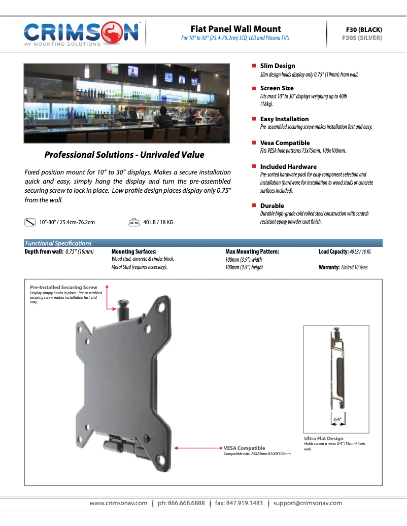 Image de la première page du manuel de l'appareil F30