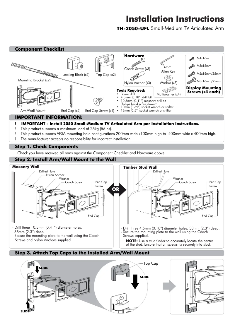 Imagen de la primera página del manual del dispositivo TH-2050-UFL