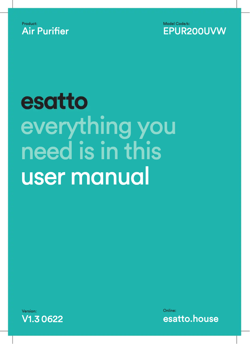Page n°1 - Manuel utilisateur Esatto EPUR200UVW