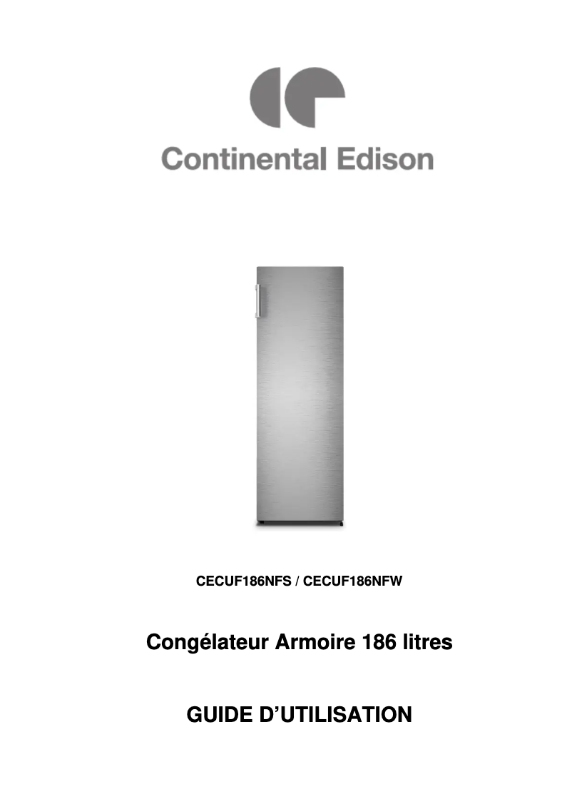 Image de la première page du manuel de l'appareil CECUF186NFW