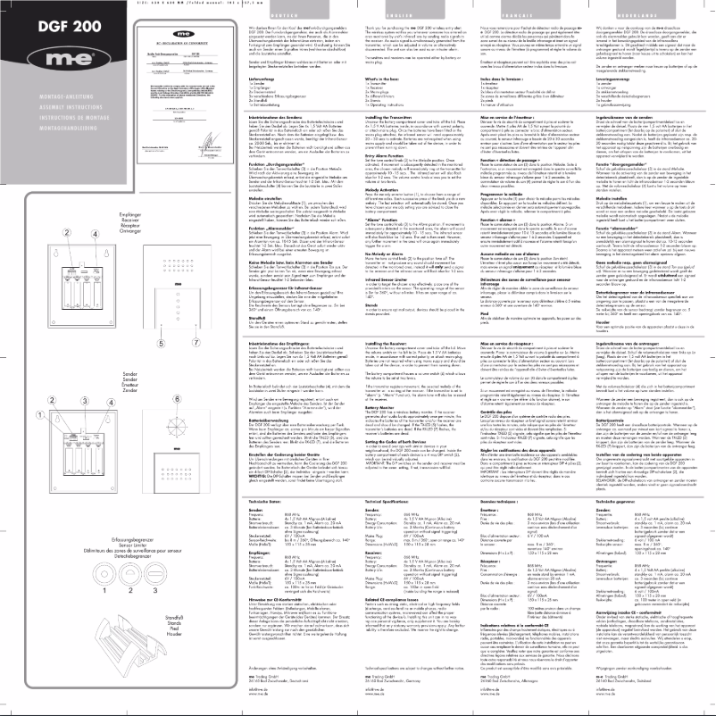 Page 1 de la notice Manuel utilisateur m-e DGF-200