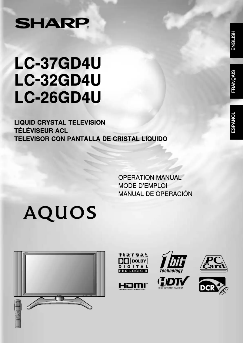 Image de la première page du manuel de l'appareil LC-37GD4U