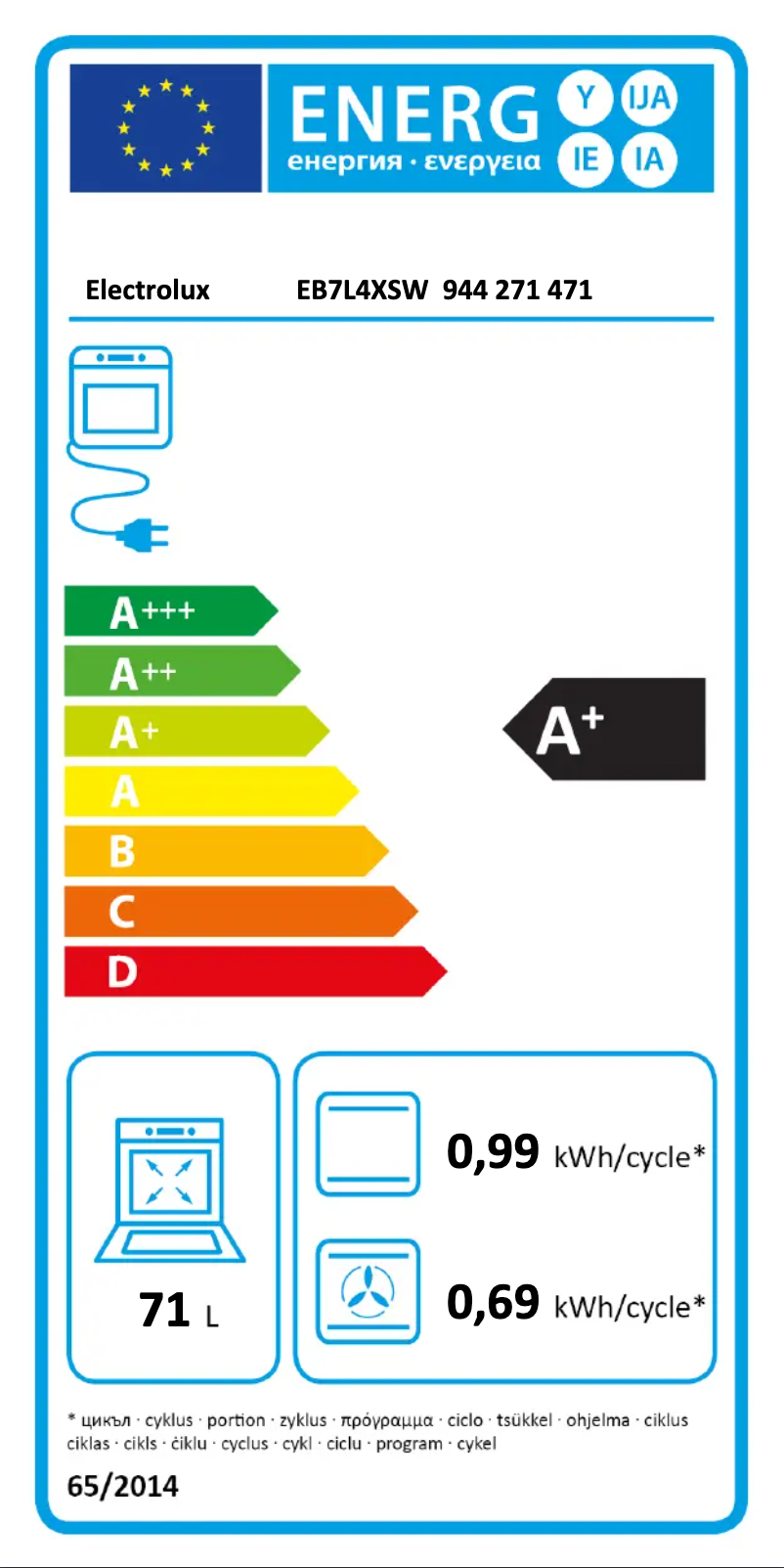 Image de la première page du manuel de l'appareil EB7L4XSW