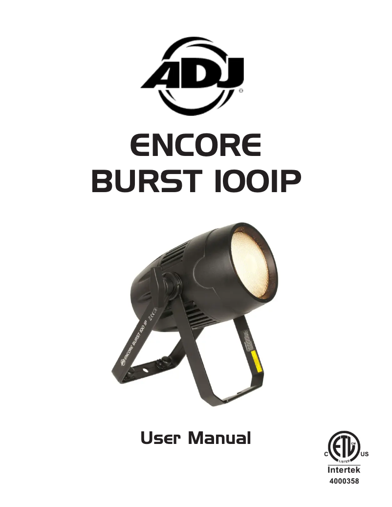 Page 1 de la notice Manuel utilisateur Adj Encore Burst 100 IP