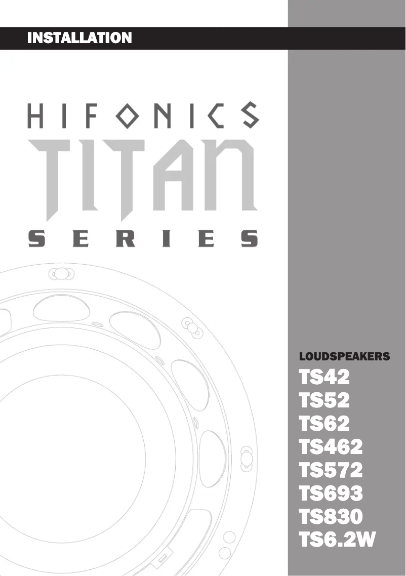 Page 1 de la notice Manuel utilisateur Hifonics Titan TS62