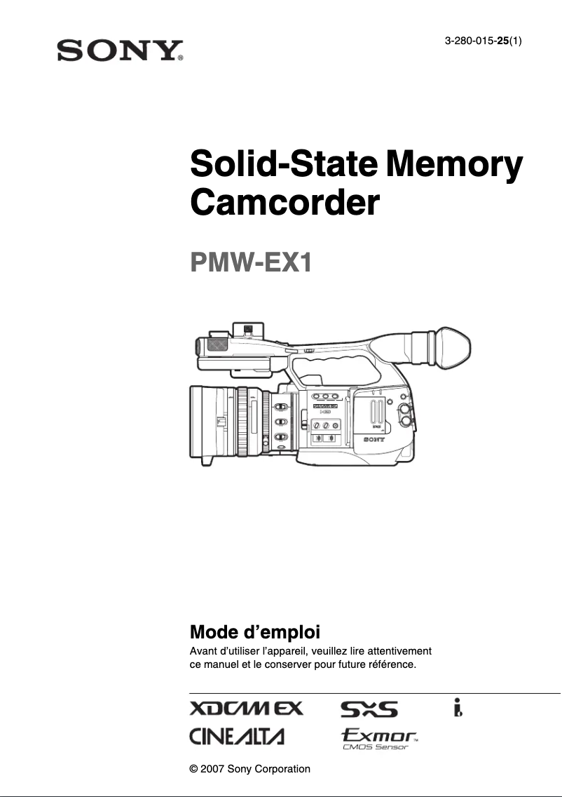 Página 1 del manual Manual de usuario Sony PMW-EX1