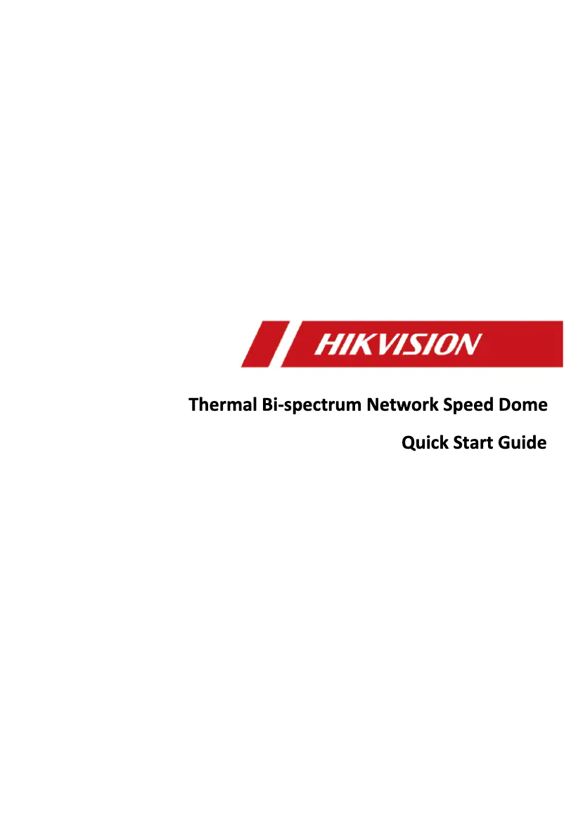 Page 1 de la notice Guide de démarrage rapide Hikvision DS-2TD4228T-10/W