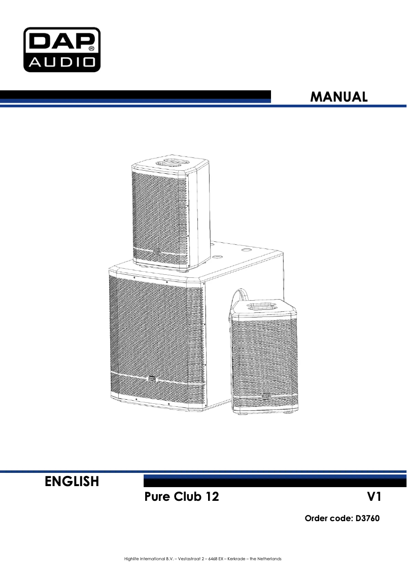 Page n°1 - Manuel utilisateur DAP-Audio Pure Club 12