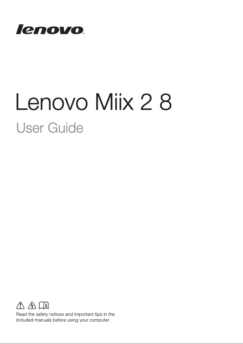 Page n°1 - Manuel utilisateur Lenovo IdeaPad Miix 2