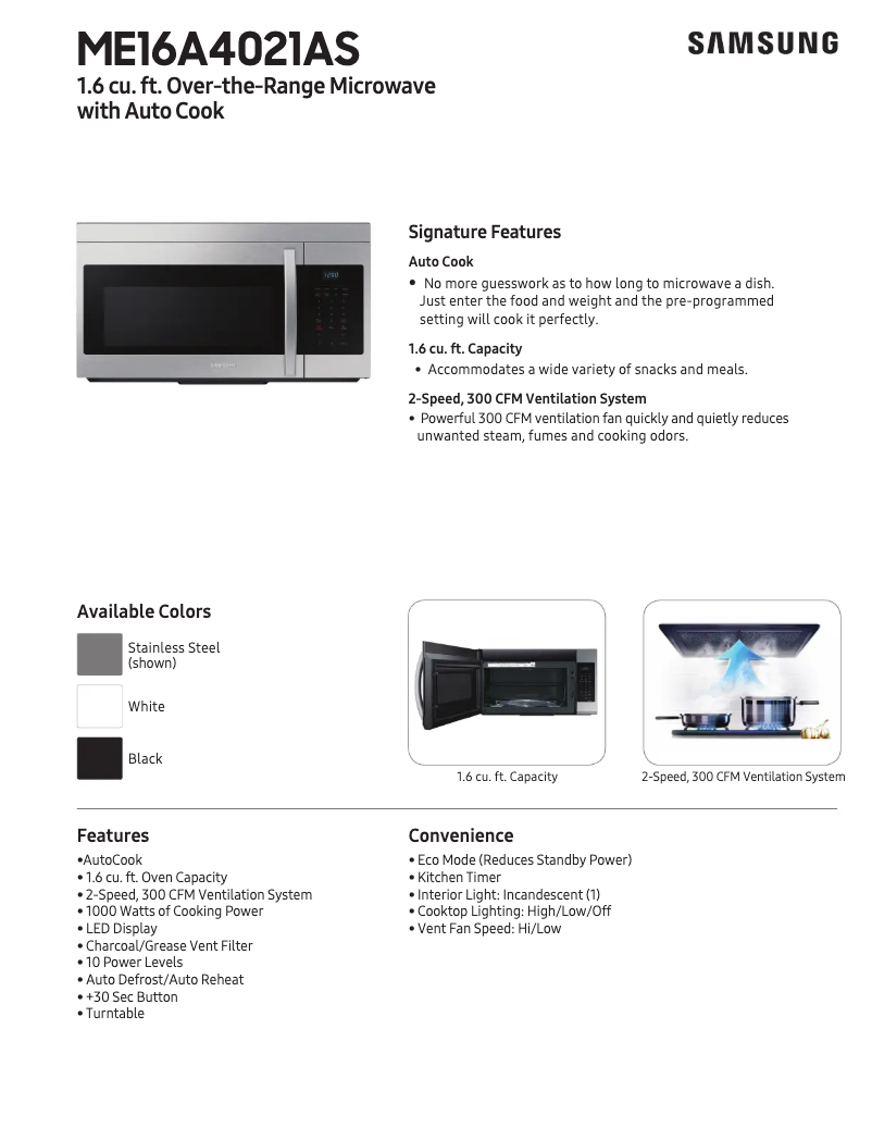 Image de la première page du manuel de l'appareil ME16A4021AW