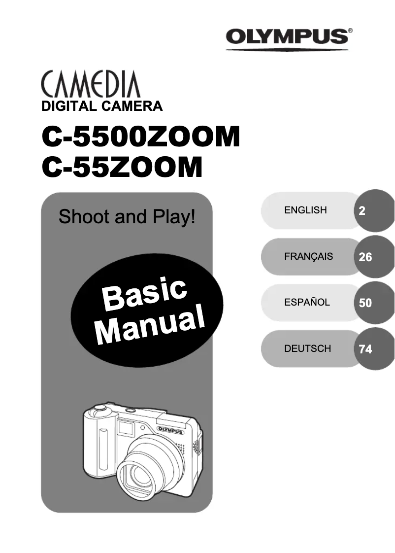 Page 1 de la notice Manuel utilisateur Olympus Camedia C-55 Zoom