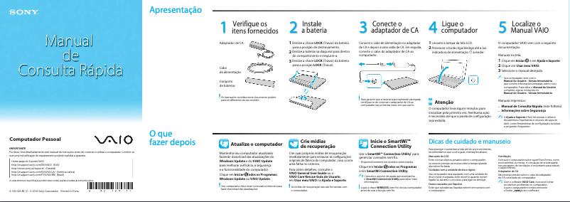 Image de la première page du manuel de l'appareil Vaio VPCEE23EB