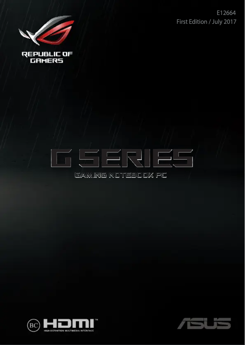 Page 1 de la notice Manuel utilisateur Asus ROG Strix GL503GE