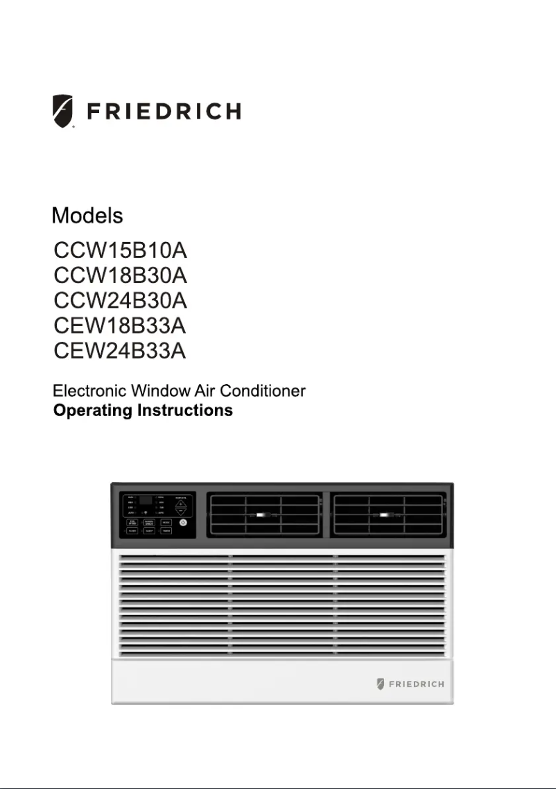 Página 1 del manual Guía de instalación Friedrich Chill Premier CEW08B11B