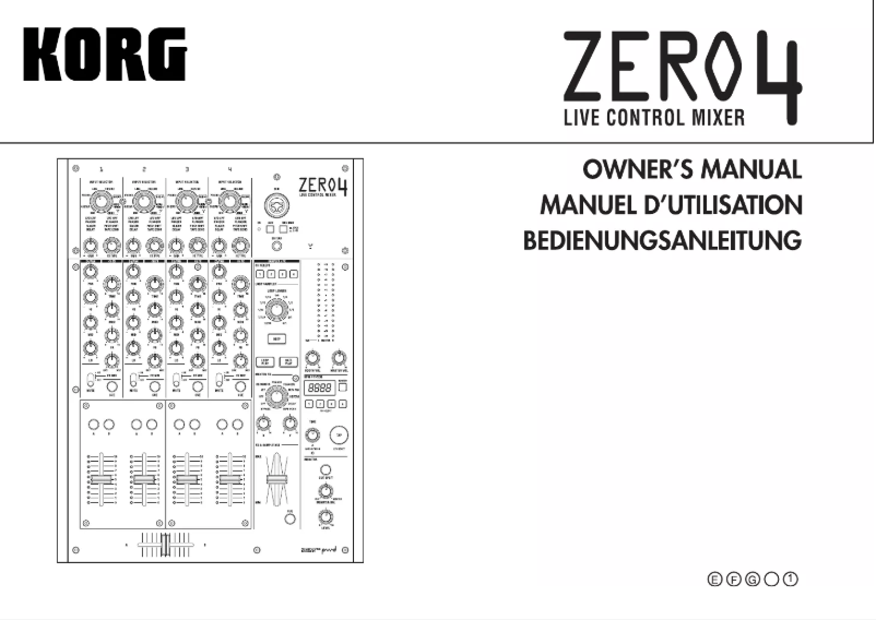 Page 1 de la notice Manuel utilisateur Korg ZERO4