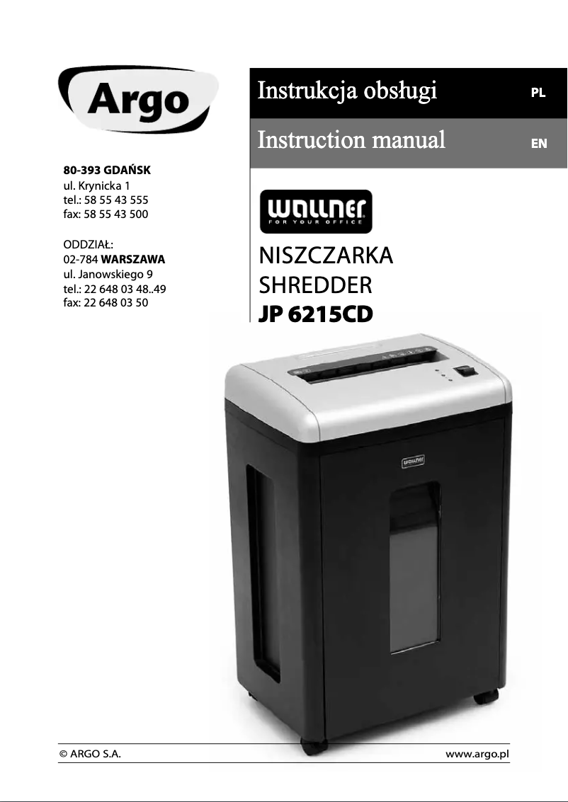 Page n°1 - Manuel utilisateur Wallner JP 6215CD