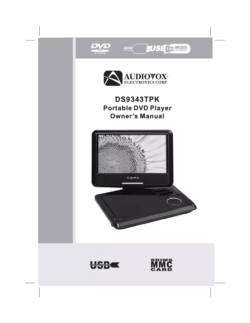 Page n°1 - Manuel utilisateur VOXX DS9343TPK