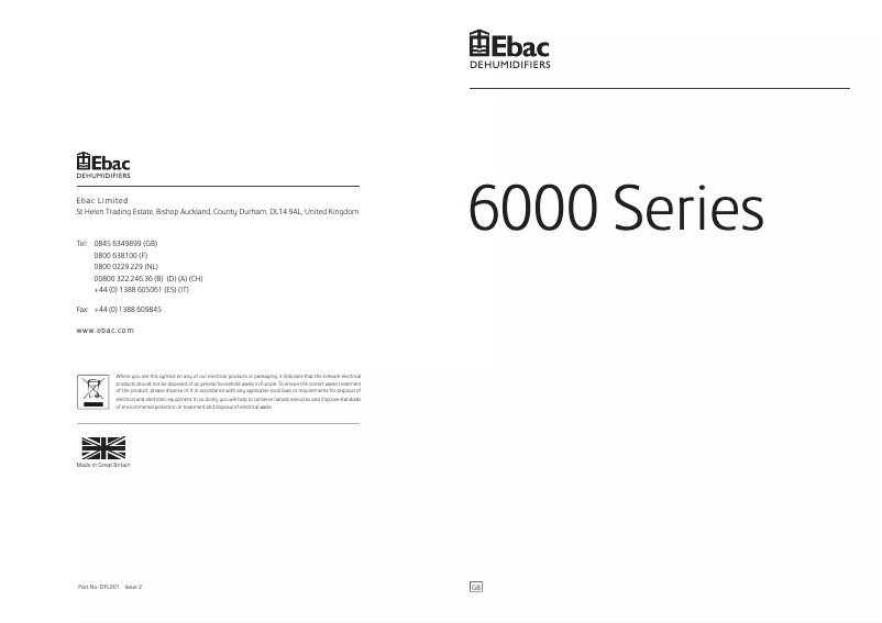 Page 1 de la notice Manuel utilisateur Ebac 6200