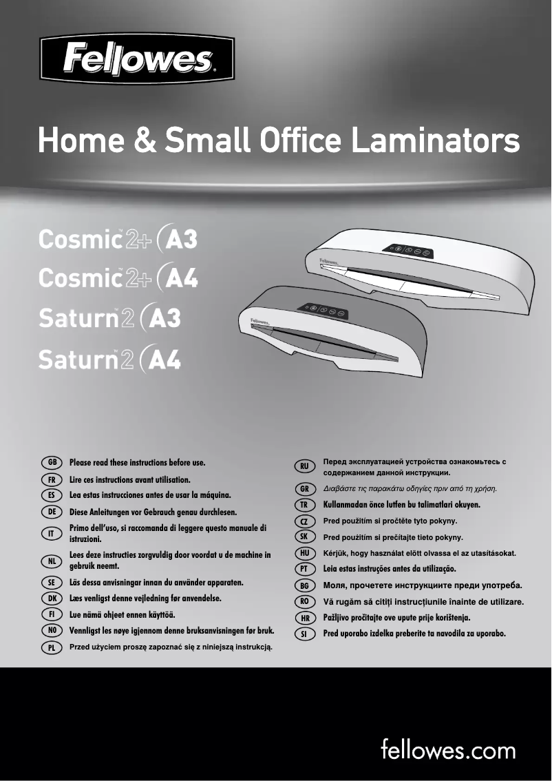 Page n°1 - Manuel utilisateur Fellowes Saturn 2 A4