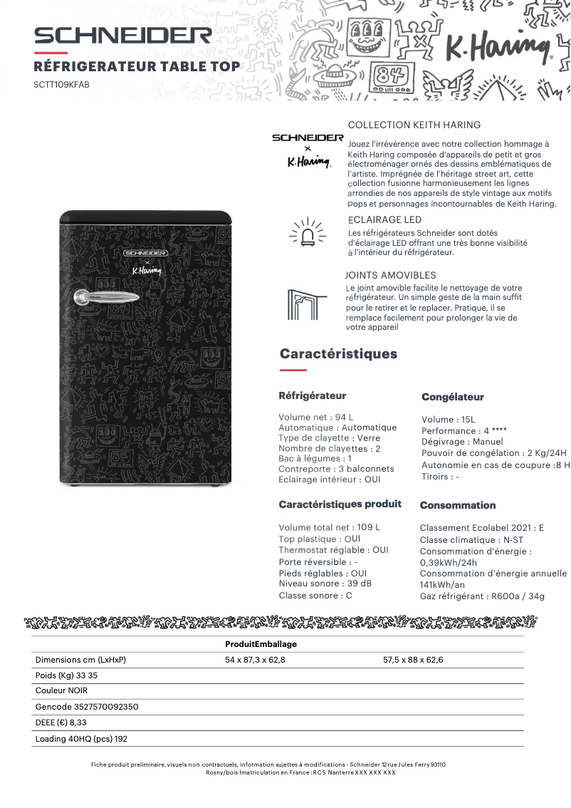 Page n°1 - Fiche technique Schneider SCTT109KFAB