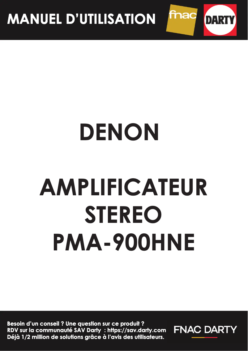 Page n°1 - Manuel utilisateur Denon PMA-900HNE