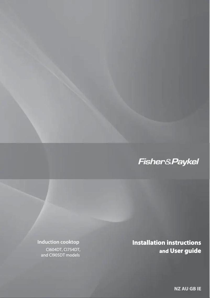 Page 1 de la notice Guide d'installation Fisher & Paykel CI604DTB2