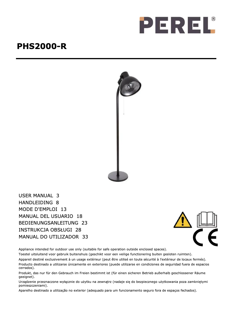 Página 1 del manual Manual de usuario Perel PHS2000-R