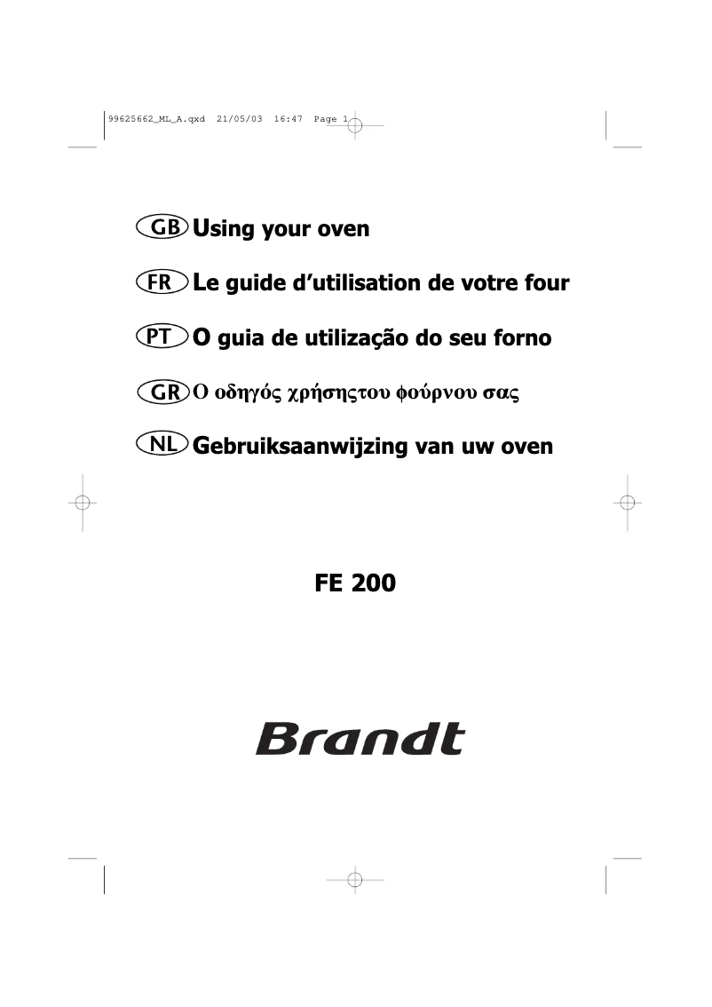 Page n°1 - Manuel utilisateur Brandt FE601W