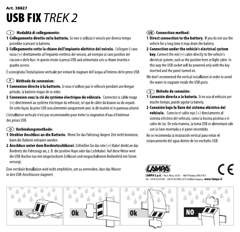 Page n°1 - Manuel utilisateur Lampa USB FIX Trek 2