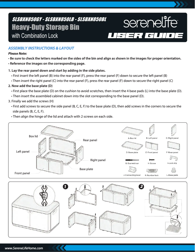 Page 1 de la notice Manuel utilisateur SereneLife SLSBXN850BL