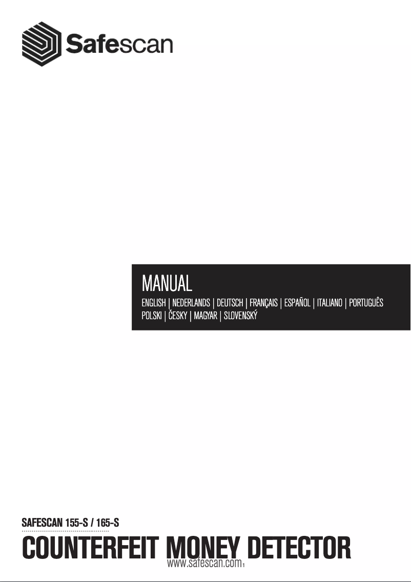 Page n°1 - Manuel utilisateur Safescan 155-S
