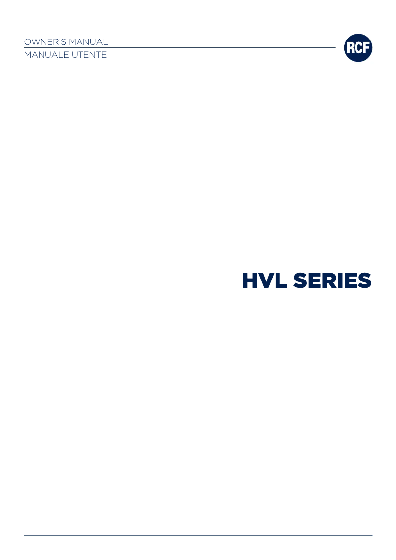 Page 1 de la notice Manuel utilisateur RCF HVL 15-P1
