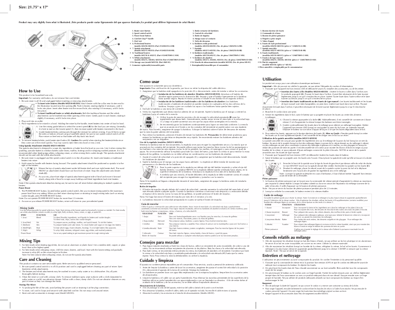 Page 1 de la notice Manuel utilisateur Applica MX150