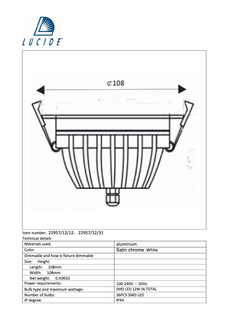 Image de la première page du manuel de l'appareil Cimic 22957/12/31