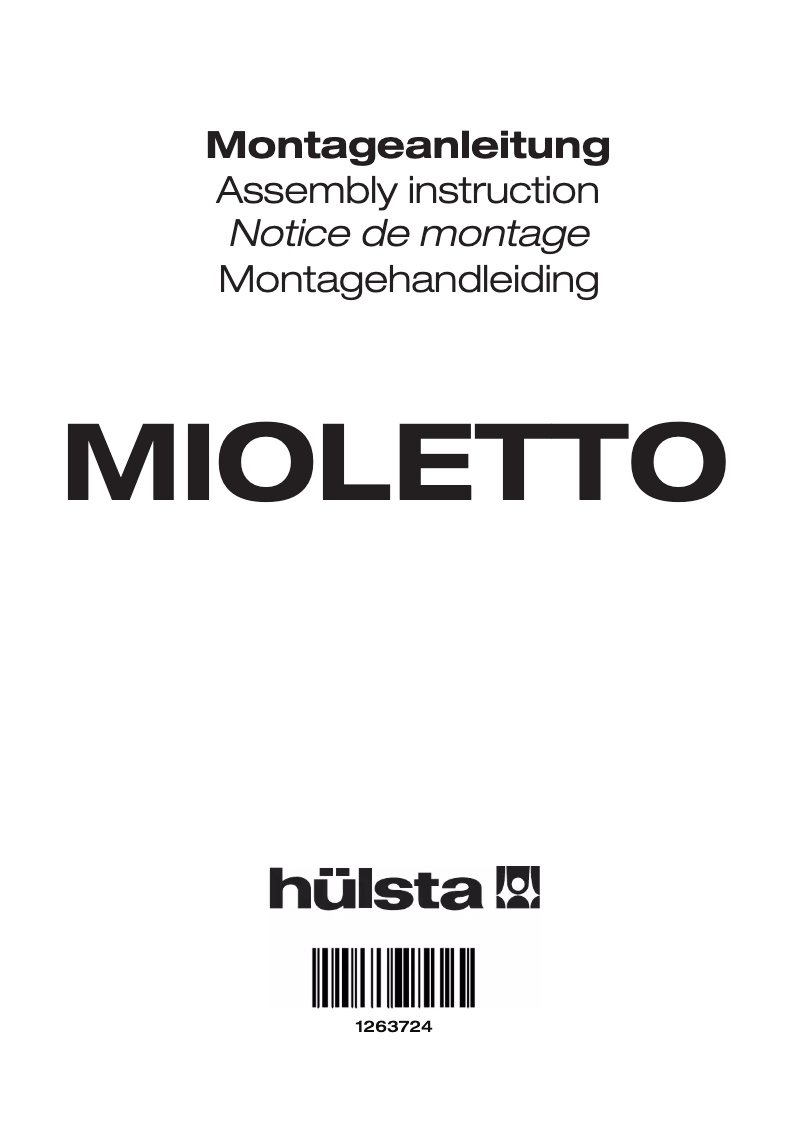 Page n°1 - Manuel utilisateur Hülsta MIOLETTO