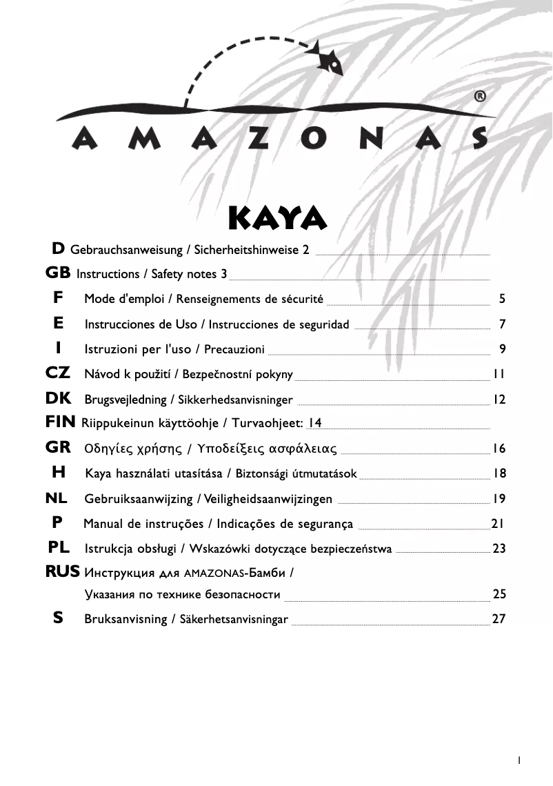 Page 1 de la notice Manuel utilisateur Amazonas Kaya natura