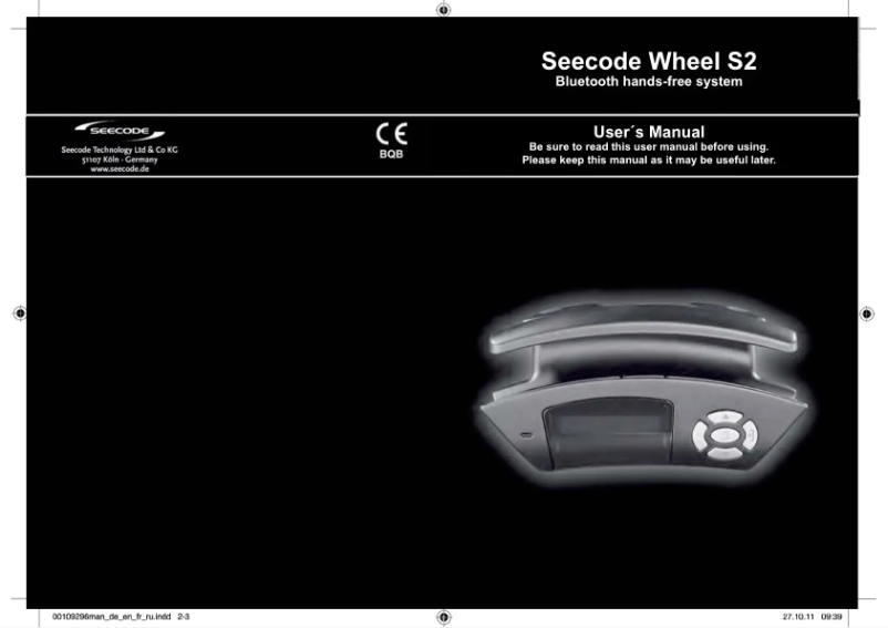 Page n°1 - Manuel utilisateur Seecode Wheel S2