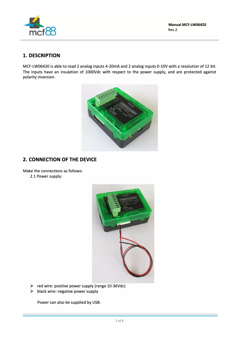 Image de la première page du manuel de l'appareil MCF-LW06420