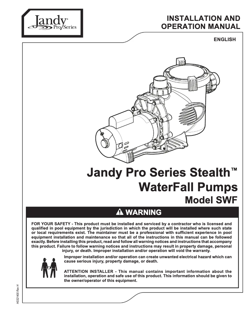 Page n°1 - Manuel utilisateur JANDY WaterFall