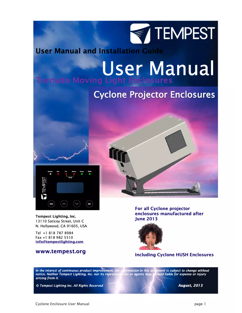 Image de la première page du manuel de l'appareil Cyclone 8200