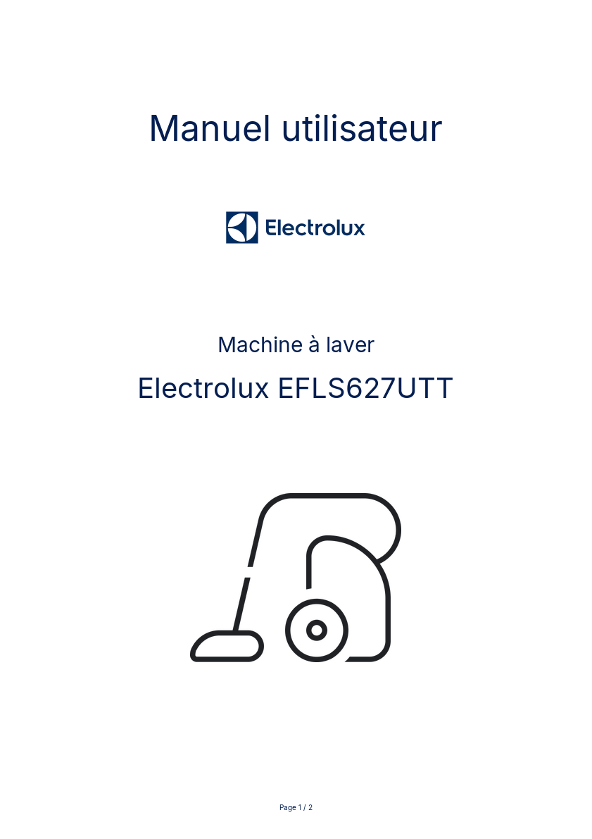 Image de la première page du manuel de l'appareil EFLS627UTT
