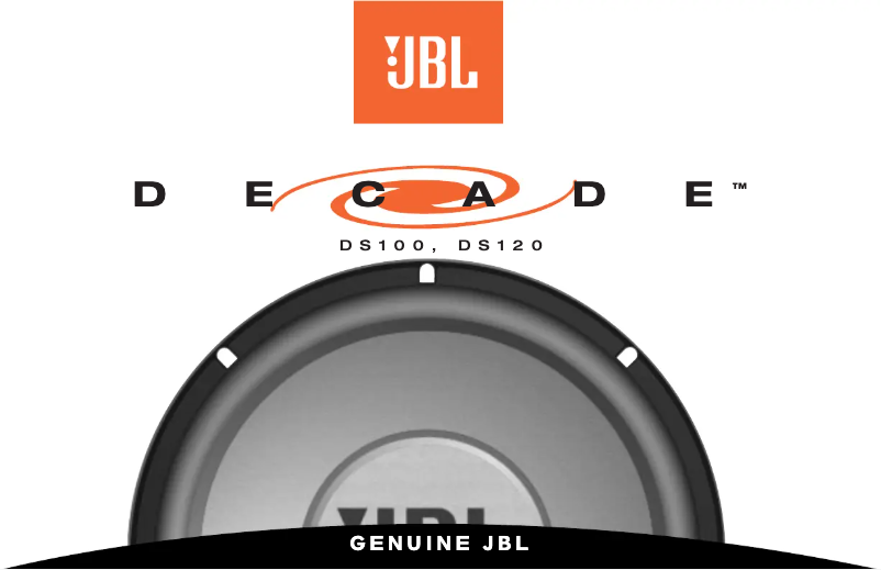 Page n°1 - Manuel utilisateur JBL Decade DS100