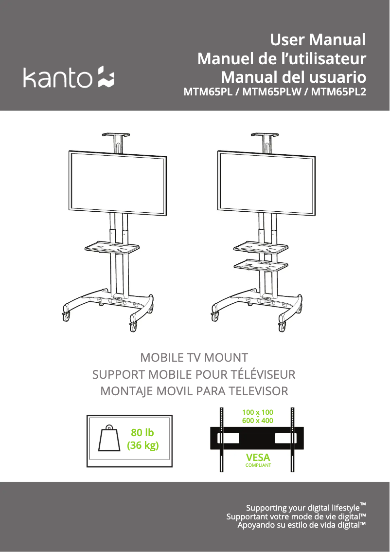 Página 1 del manual Manual de usuario Kanto MTM65PL