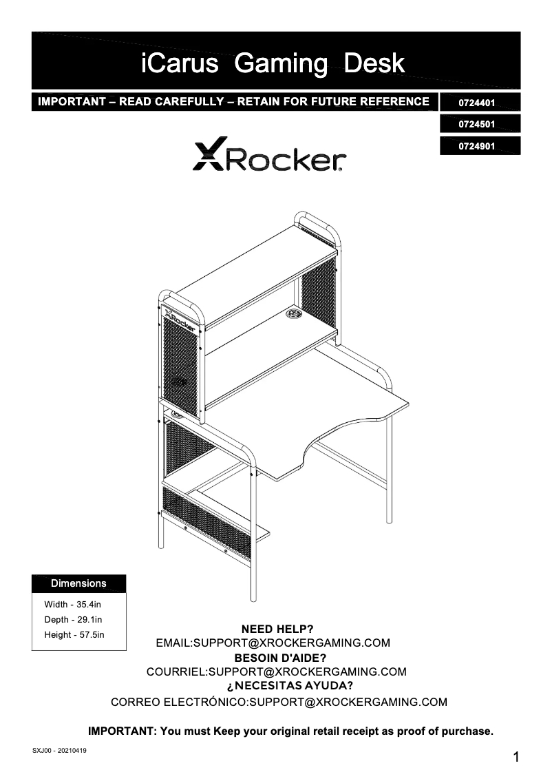 Página 1 del manual Manual de usuario X Rocker iCarus V2