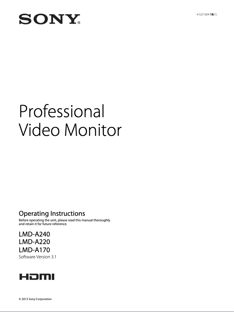 Página 1 del manual Manual de usuario Sony LMD-A220
