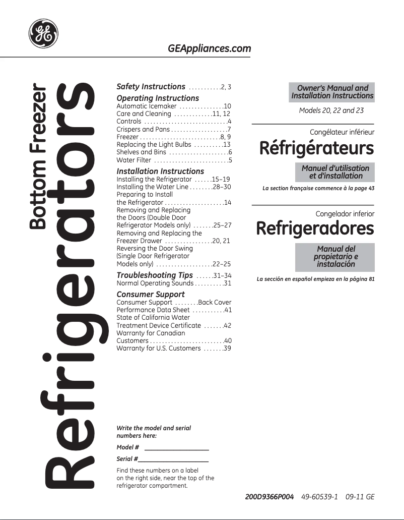 Image de la première page du manuel de l'appareil Café CNE22SSESS