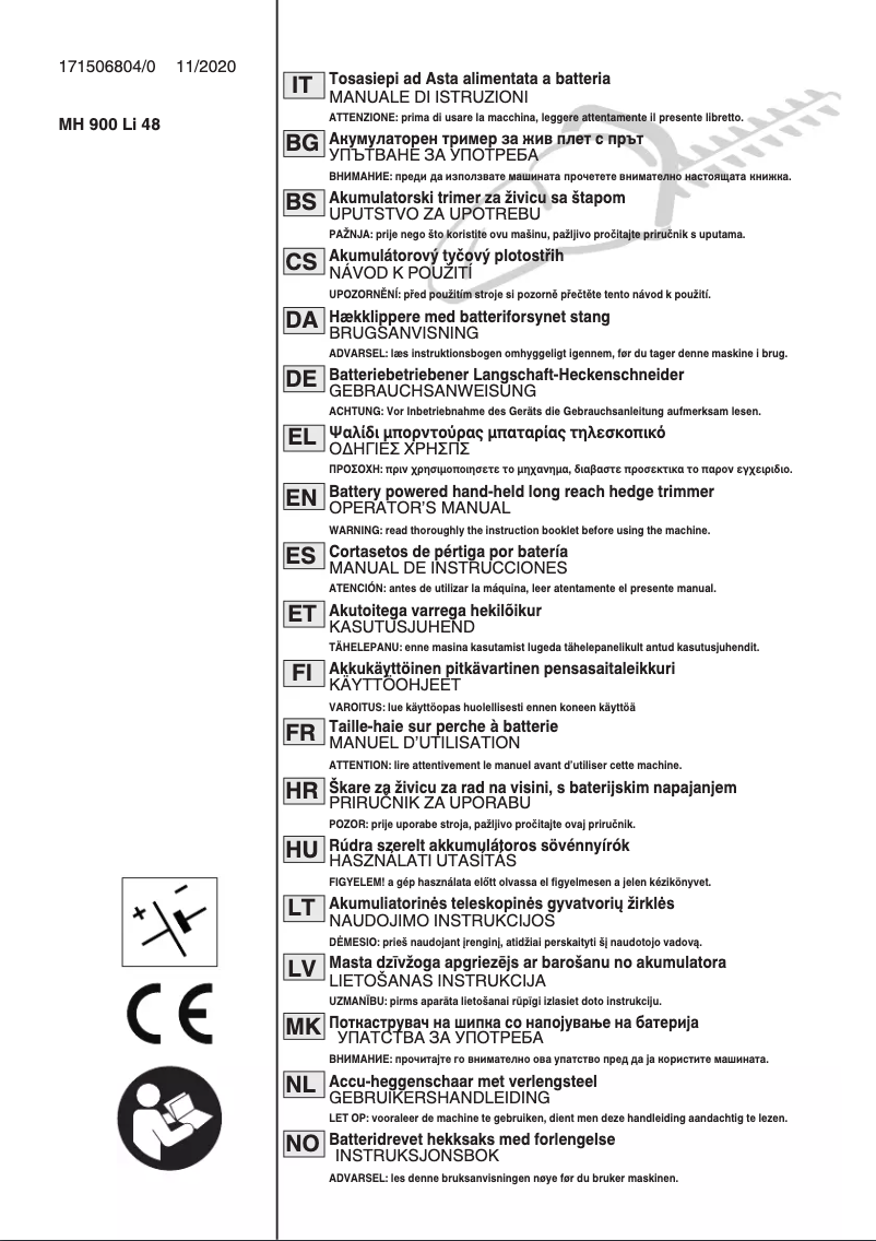 Page 1 de la notice Manuel utilisateur Stiga SPH 900 AE