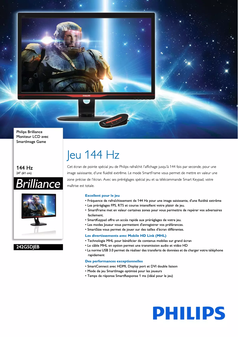 Page n°1 - Fiche technique Philips Brilliance 242G5DJEB