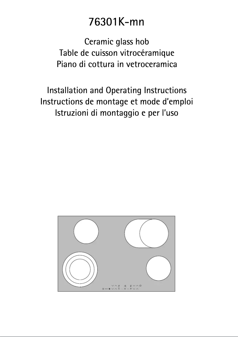 Page n°1 - Manuel utilisateur AEG 76301K-MN
