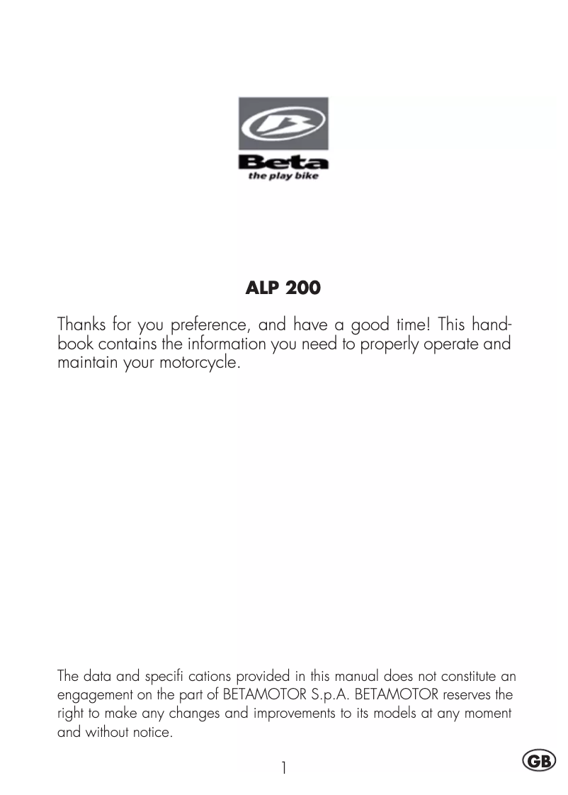Image de la première page du manuel de l'appareil Alp 200